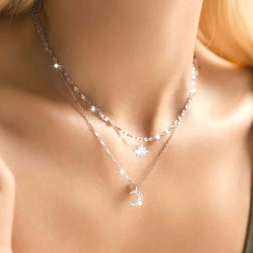moon and star pendant necklace